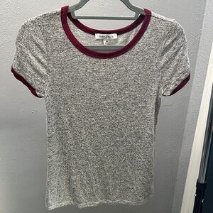 Purple Snow Gray Tee with Burgundy Accents